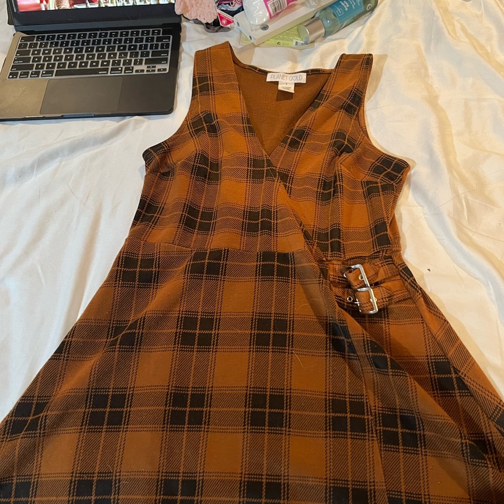 Rue21 Brown and Black Plaid Mini Dress